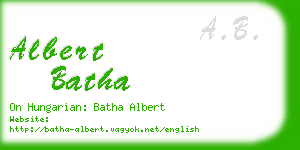 albert batha business card